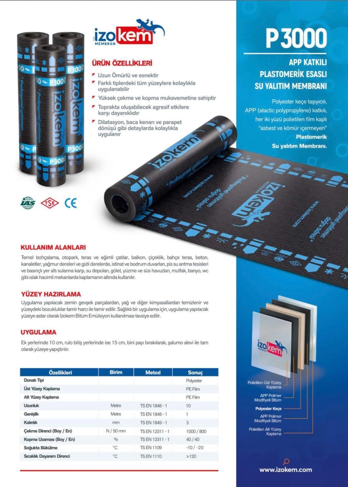 İZOKEM P3000 MEMBRAN